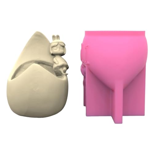 Fitooles Silikonform mit Mondmädchen-Blumentöpfen, Stifthalter, Epoxidharz, Heimdekoration, Gipswerkzeug zum Basteln von Fitooles