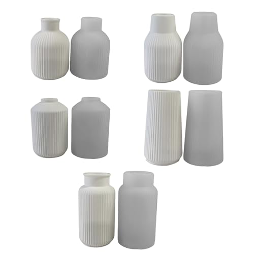 Fitooles Stabile Silikon-Vasenformen-Set, Zubehör für Harz, Gips, Bastelbedarf, Blumentöpfe, Set für Zuhause von Fitooles