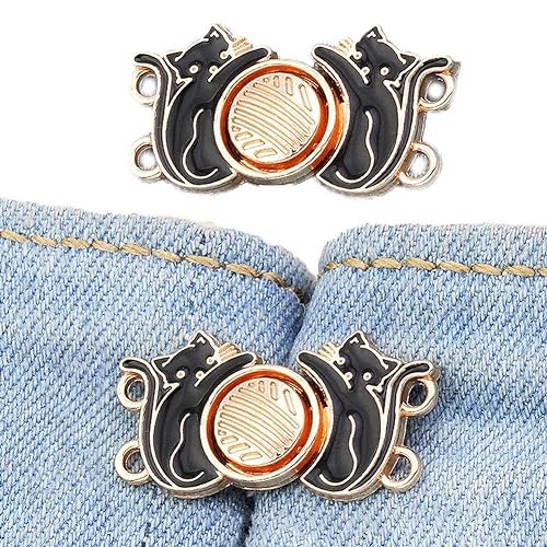 Fituenly Verstellbare Taillenschnalle 2pcs Taillenstrahlclip Angespannen Am Abnehmbarer Jeans -Taste -Stift Für Kleiderhosen Jeans von Fituenly