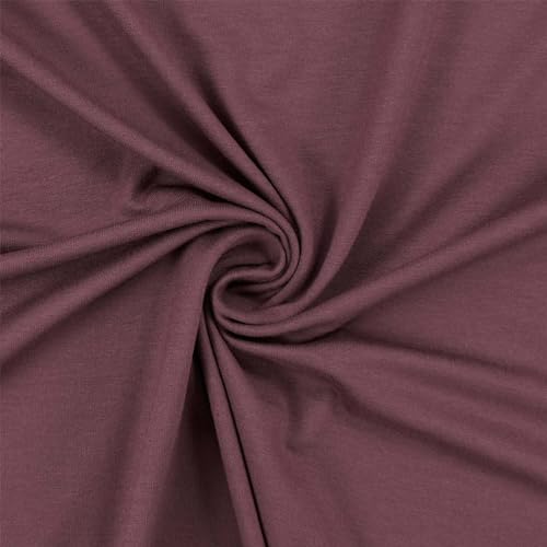 Viskose-Jersey Stoff, elastisch, uni aubergine (Länge am Stück: ab 50cm / Breite: 150cm) von Fitzibiz