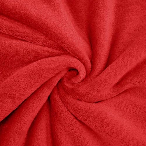 Wellness Fleece Stoff, kuschelig weicher Fleecestoff zum Nähen, rot (Länge am Stück: ab 50cm / Breite: 150cm) von Fitzibiz