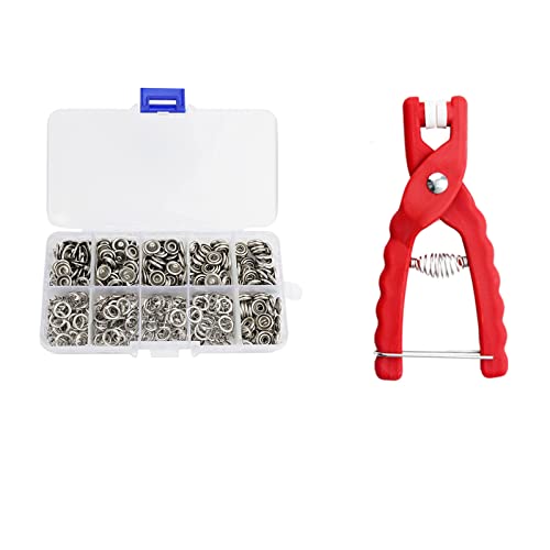 150 Sets Druckknöpfe Kit mit Zange, Feste Knöpfe Werkzeug, Druckknöpfe kit mit Zange, Druckknöpfe Set Metall Ring Button Druckknöpfe für Nähzubehör DIY Basteln Kleidung von FiveMileBro