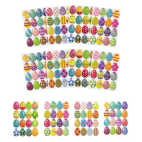 256 Pcs Ostern Aufkleber, Ostereier, Ostern Sticker, DIY Basteln Deko für Kinder, Osterdeko, für Umschlag Tasche Ostern Handwerk Dekorationen Party von FiveMileBro