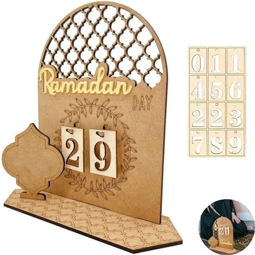 Ramadan Kalender, DIY Ramadan aus Holz Countdown-kalender, Eid Mubarak Adventskalender, Ramadan Geschenke für Kinder (Kranz) von FiveMileBro