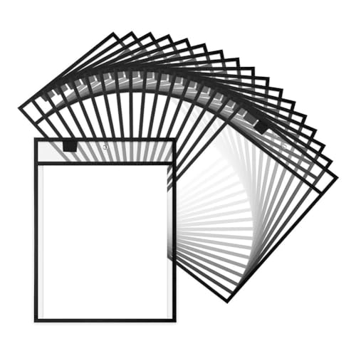 Fivetwofive 25-Teilige Aktenordner, 9 X 12, Arbeitsnotizenhalter, Trocken Abwischbare für Lehrer, Arbeit, Klassenzimmer, Organisationsbedarf, Langlebig, Einfach zu Verwenden von Fivetwofive