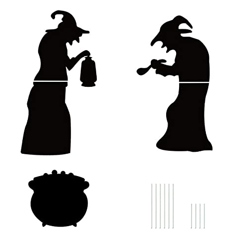 Fivetwofive Halloween Hexe Schwarze Silhouette Feiertag Dekoration Garten Hexe Grusel AtmosphäRe Requisiten von Fivetwofive