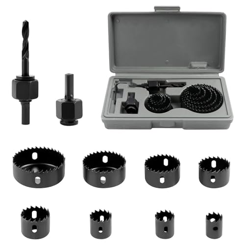 11 Stück Lochkreissäge Set, 19mm-64mm Lochsägen Set Metall, Dosenbohrer Lochbohrer Set mit Sechskantschlüssel, Pleuelstange, Bohrer-Bits für Holz, Gipskarton, Kunststoff von Fixinus