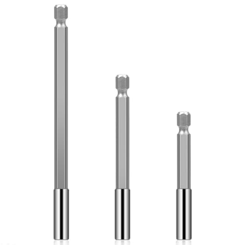 Fixinus 3tlg Magnet Bithalter Set, 1/4" Sechskantschaft Verlängerung Magnetische Bohrerhalter Magnetbohrer Schnellwechsel Bitsatz für Elektrische Bohrmaschine Schraubendreher - 75/100/150mm von Fixinus