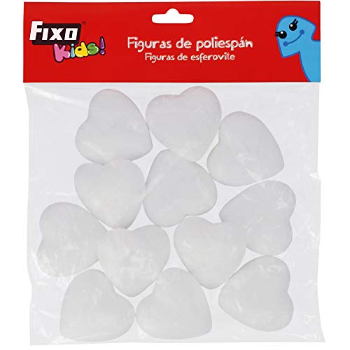 Fixo Kids 68006800 12 Stück Polyspan Herzen 4,5 cm Bastelfiguren von Fixo Kids