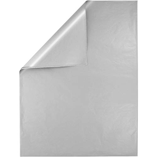 Fixo Kids 68015575. Packung mit 10 Falten, Seidenpapier, Metallic, Silber, 50 x 75 cm, perfekt für Bastelarbeiten von Fixo Kids