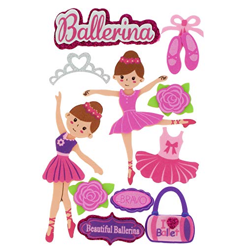 FIXO 68017300 3D-Set aus EVA-Gummi für Bastelarbeiten für Kinder, Ballerinas 2, 12 x 21.5 cm von Fixo