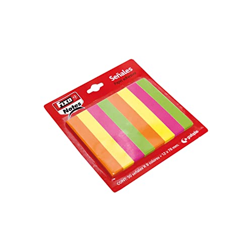 FIXO Notes 65005280. 8 selbstklebende Markerblöcke, 12 x 76 mm, Neonfarben, Neon-Sortiment, 12x76mm von Fixo