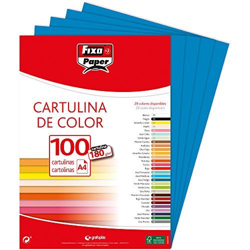 Fixo 11110430 – Pack 100 Karton, A4, blau von Fixo