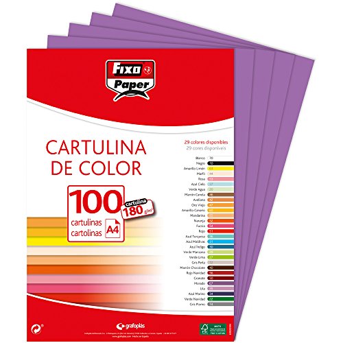 Fixo 11110467 – Pack 100 Karton, A4, Violett von Fixo