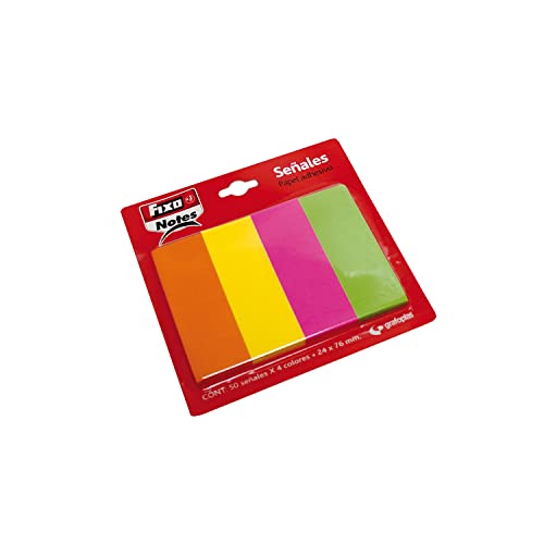 Fixo Notes 65005080 Selbstklebende Marker, 24 x 76 mm, 4 Neonfarben von Fixo