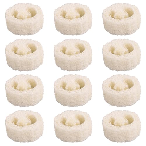 Fizdoqg 12 Stück 2,2 cm Stärke Natur Luffa Schwamm Seifenkissen 4-6cm Luffa Seifenablage Luffaschwamm Seifenschale Luffa Seifenunterlage Luffa Seife für Dusche Bad Küche Arbeitsplatte von Fizdoqg