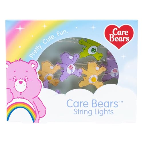 Fizz Creations Care Bears Lichterkette Inklusive 20 LED-Lichtern auf 2 Meter Kabel Mit mehreren geliebten Charakteren Batteriebetrieben Offiziell lizenzierte Care Bears Merchandise von von Fizz Creations