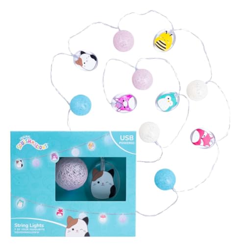 Fizz Creations Squishmallows Lichterkette, offizielles Lizenzprodukt, USB-betrieben, lebendige LED-Lichter, beleuchtete Anhänger von Fizz Creations