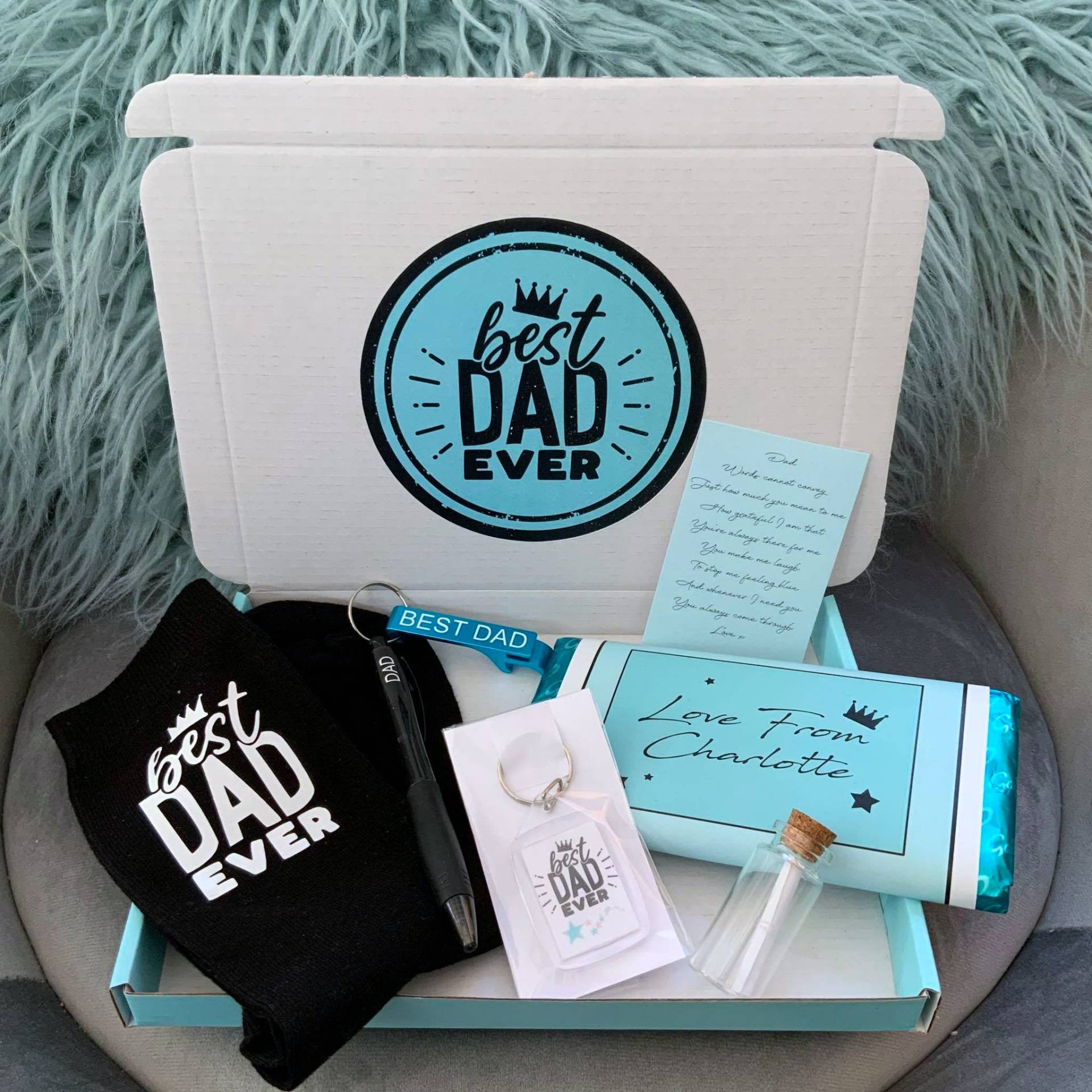 Personalisierte Vatertag Briefkasten Geschenk Für Ihn Dad Hug in Einer Box Opa Personalisierte Papa von FizzyStrawberryGifts