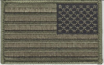 US Army Green Reversed iron-on embroidered patch by Flag It von Flag It