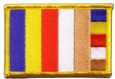 Aufnäher Patch Flagge Buddhismus - 8 x 6 cm von Flaggenfritze