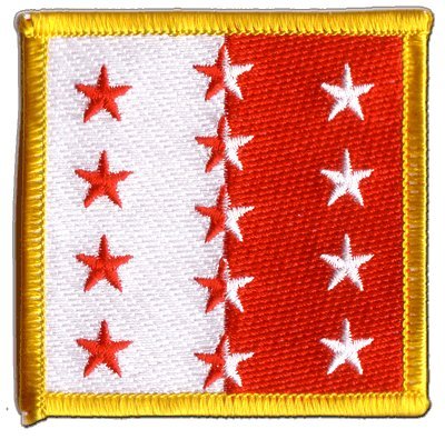 Aufnäher Patch Flagge Schweiz Kanton Wallis - 7 x 7 cm von Flaggenfritze