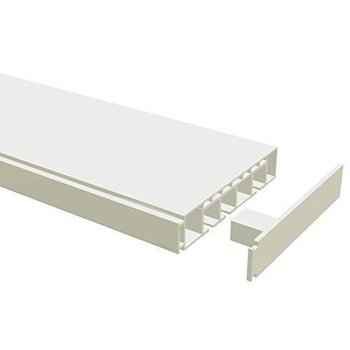Flairdeco Vorhangschiene 3-läufig Hohlkammerprofil, Plastik, Weiß, 120 cm von Flairdeco