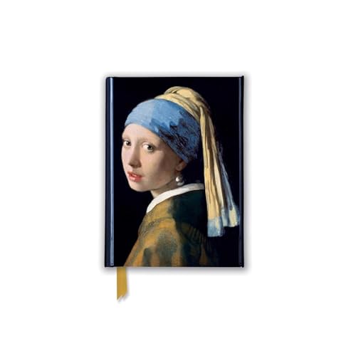 Premium Notizbuch DIN A6: Johannes Vermeer, Das Mädchen mit dem Perlenohrring: Unser hochwertiges, liniertes Blankbook mit festem, künstlerisch geprägtem Einband und Magnetverschluss von Flame Tree Gift