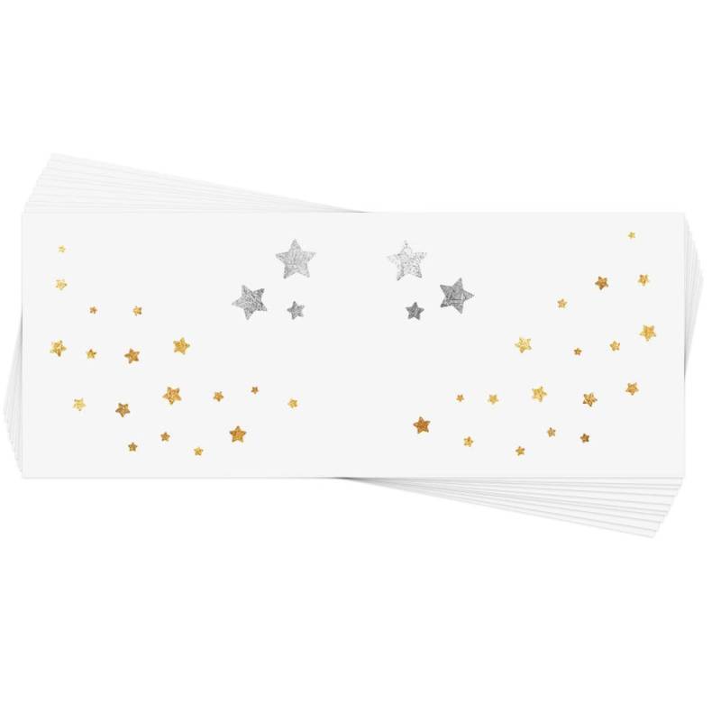 Starry Freckles Set Von 10 Premium Metallic Gold Und Silber Temporäre Gesicht Tattoos, Metallic Tattoo, Sterne, Augenschimmer, Glitter von FlashTattoosCustom