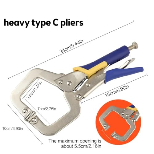 Flechae 5/6 Zoll C Clamp Weld Clip Fix Zange Locator Holz Fix Zange Zangen Schraubstock Swivel Pad Locator Legierung Hand Werkzeuge(9inch) von Flechae