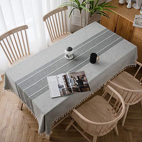 Tisch Decke 130x175cm, Schmutzabweisend, Abwaschbar Tischdecke, Schmutzabweisend Fleckschutz, für Home Esszimmer Küche - Grauer Streifen von Flei