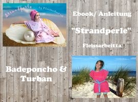 Badeponcho & Turban Strandperle von Fleissarbeit1a