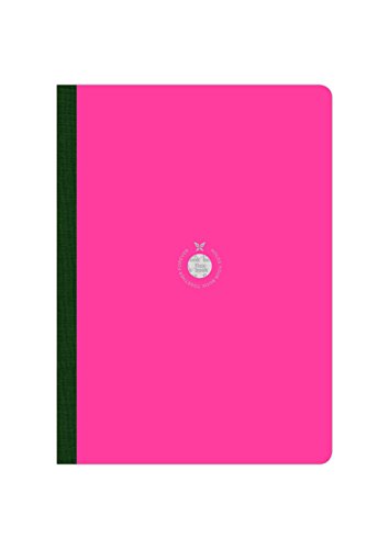 Flexbook Notizbuch Kladde patentierte flexible Bindung, Pink mit grüner Heftleiste 21x29cm A4 von Flexbook