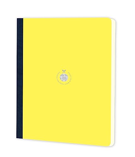 Flexbook Notizbuch Kladde patentierte flexible Bindung, gelb mit schwarzer Heftleiste 21x29cm A4 von Flexbook