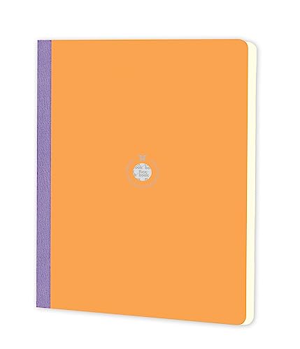 Flexbook Notizbuch Kladde patentierte flexible Bindung, orange mit lila Heftleiste 21x29cm A4 von Flexbook