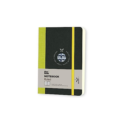 Flexbook Notizbuch patentierte flexible Bindung, grün liniert, mit Gummizug 9x14cm von Flexbook