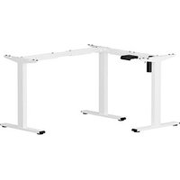 FlexiSpot E2L elektrisch höhenverstellbares Schreibtischgestell weiß ohne Tischplatte, L-Form-Gestell weiß 60,0 - 80,0 cm von FlexiSpot