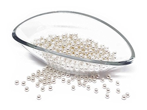 100 x Perlen 10mm ohne Loch!! - basteln Deko Dekoperlen Wachsperlen - Set Weiss von FlexiStore