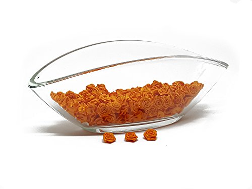 100 Rosen - 15mm - Deko Rosen Röschen - Satinrosen | Orange von FlexiStore