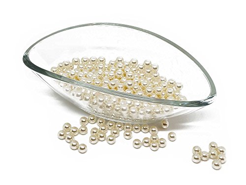 25 x Perlen 12mm ohne Loch!! - basteln Deko Dekoperlen Wachsperlen - Set Beige von FlexiStore