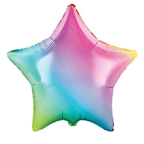 Flexmetal Pastell Gradient Folienballon Rund Herz Stern - Geeignet für Luft oder Helium Perfekte Geburtstag Weihnachten Party Dekoration (Stern, 81.3 cm) von Flexmetal