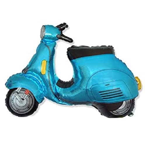 Flexmetal XL Scooter Vespa Bike Supershape Folienballon 96,5 cm x 73,7 cm Geeignet für Luft oder Helium Perfekte Geburtstagsfeier Dekoration (Blau Vespa) von Flexmetal