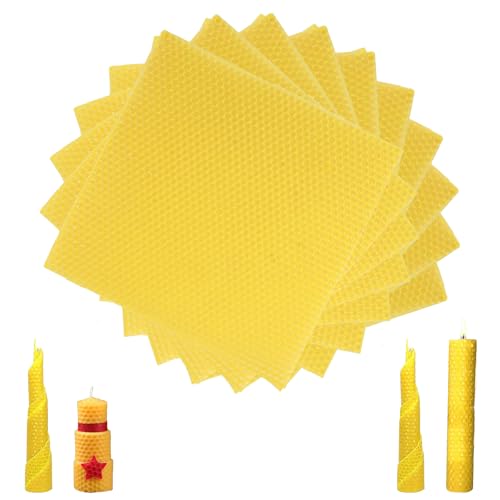 Fleymu Bienenwachs-Kerzenherstellungs Set, DIY-Kerzen Selber Machen Set Kinder, 12 Bienenwachsplatten (20 * 20 cm) mit 6m Baumwolldocht, Bienenwachskerzen für Hochzeitsdeko & Geschenke (Farbe) von Fleymu