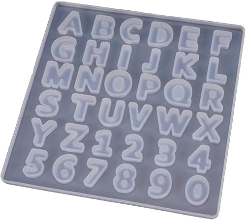 Fleymu Silikonform Buchstaben, Mold Zahlen Buchstaben Alphabet DIY Schmuck Gießform Epoxidharz Formen Resin Form Geeignet für Schmuckherstellung Anhänger Halskette Ohrringe von Fleymu