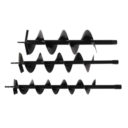 3PCS Grube Digger Bit,Erdlochbohrer,Graben Maschine Bohrer, 4/6/ 8In,Elektrische Schnecke mit 1 x Verlängerungsstange von Fliuyr