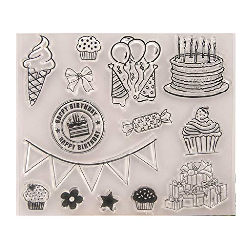 Fliyeong Klar Silikon Stempel Blatt Druck Scrapbooking Prägestempel Transparent Haftsiegel für von Fliyeong