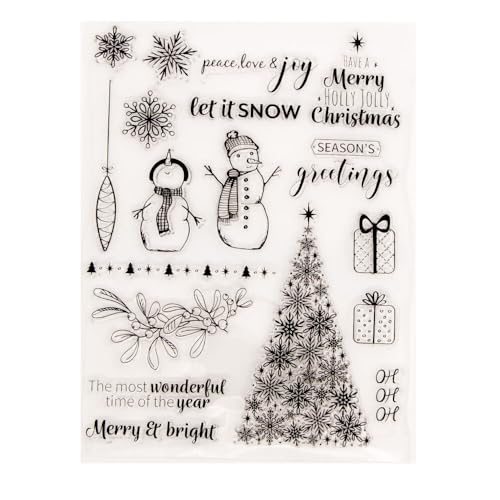 Fliyeong Weihnachtsbaum Schneemann Silikon Clear Stamp Seal DIY Scrapbook Präge Album Decor Craft Art Hohe Qualität von Fliyeong