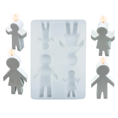 Flkiglm Familie Silikonform Gießformen Hand In Hand Silikonform Kerzenform 4 Figuren Gussform Epoxidharz Familie 4-Figuren Gipsformen Silikon Kerzenform von Flkiglm