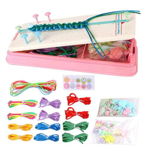 Handseilflechter-Set für Kinder,Handseilflechter-Set | Mehrfarbige Armbänder, Schnüre, Schmuckherstellungs-Sets, Spielzeug | String Maker Kit Armband Kit Komplettes Armband Maker Kit für Kinder Mädche von Flkiglm