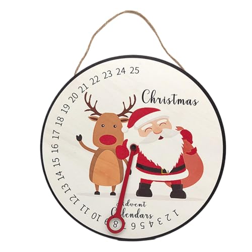 Weihnachts-Countdown-Kalenderschild, Countdown bis Weihnachten-Wandschild | Advents-Countdown-Kalender-Wandschild aus Holz,Winterurlaub-Szenen-Requisiten, Baummontage, Countdown-Uhr für Klassenzimmer, von Flkiglm